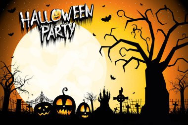 Halloween Parti poster şablonu - kopya alanı ile