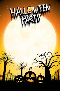 Halloween Parti poster şablonu - kopya alanı ile