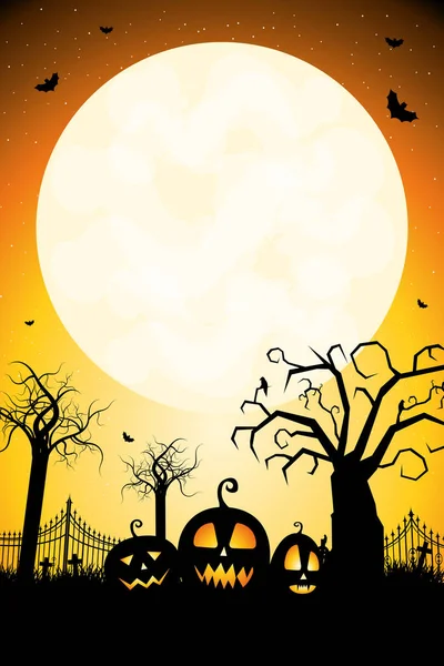 Modello di poster di Halloween con zucche (jack-o-lanterne ) — Foto Stock