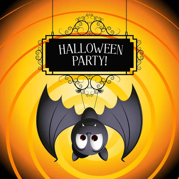 Halloween party poster/ banner with cartoon bat