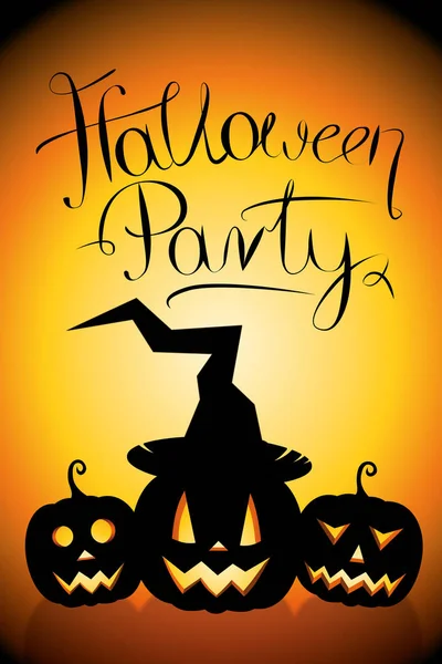 Halloween Party Poster / Banner mit geschnitzten Kürbissen — Stockfoto