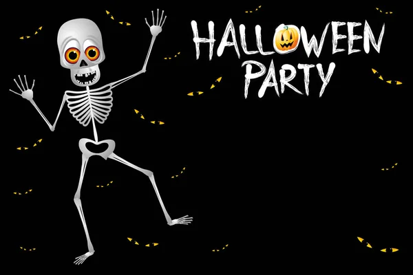 Halloween party poster / banner met een skelet — Stockfoto