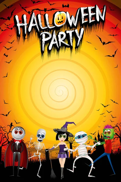 Halloween party poster template - with copy space