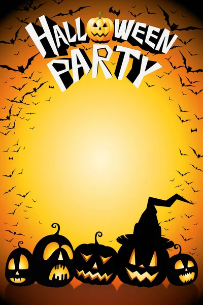 Modèle d'affiche de fête d'Halloween - avec espace de copie — Photo