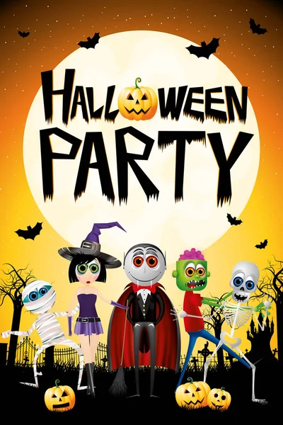 Halloween party poster/ banner - illustration