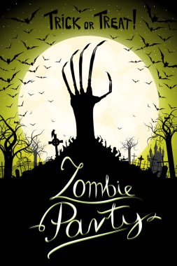 Zombi partisi / Cadılar Bayramı parti afişi / afişi