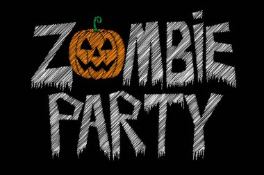 Zombi partisi - Cadılar Bayramı tipografisi