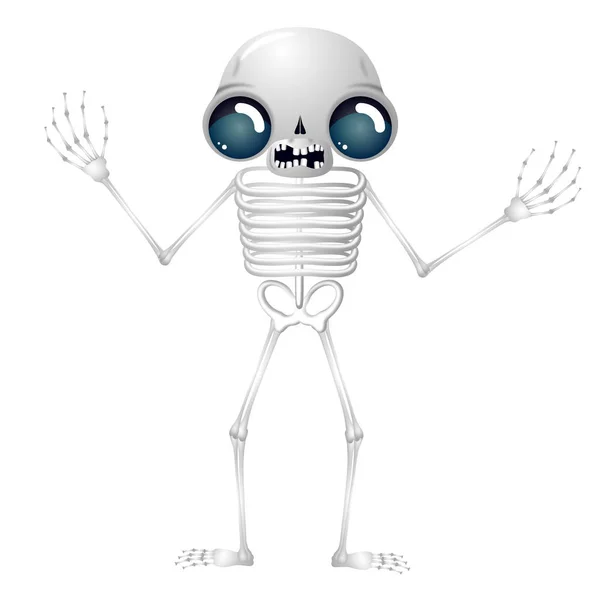 Esqueleto - personagem de desenho animado isolado no fundo branco — Fotografia de Stock