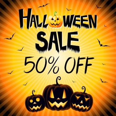 Halloween satış afiş -50% - reklam