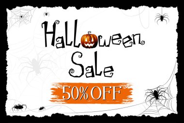 Halloween satış afiş -50% - reklam