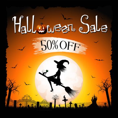 Halloween satış afiş -50% - reklam