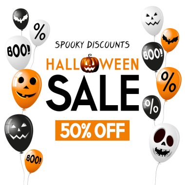 Halloween satış afiş -50% - reklam