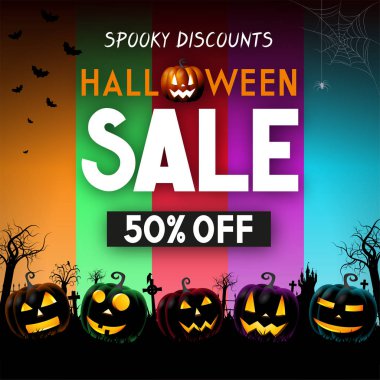 Halloween satış afiş -50% - reklam