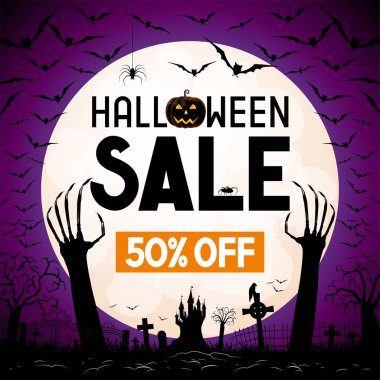 Halloween satış afiş -50% - reklam