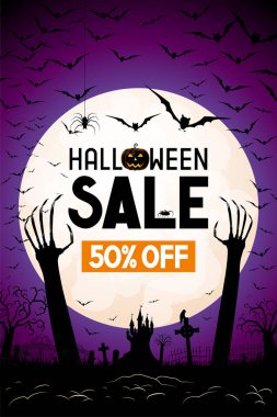 Halloween satış afiş -50% - reklam