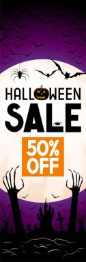 Halloween satış afiş -50% - reklam