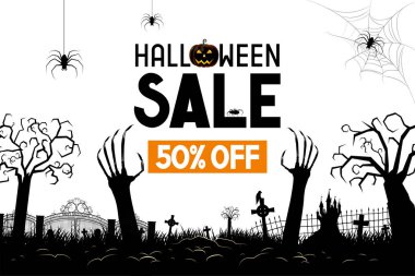 Halloween satış afiş -50% - reklam