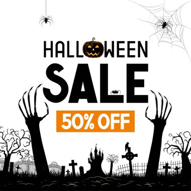 Halloween satış afiş -50% - reklam