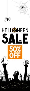 Halloween satış afiş -50% - reklam