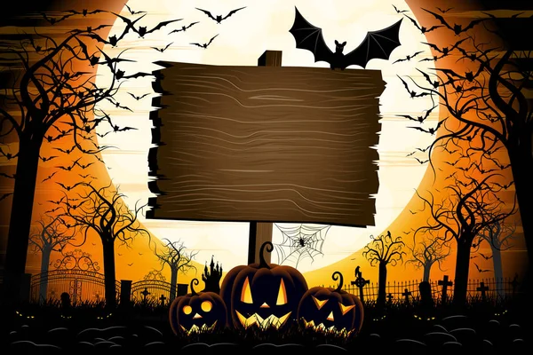 Banner / cartaz de Halloween com tabuleta — Fotografia de Stock