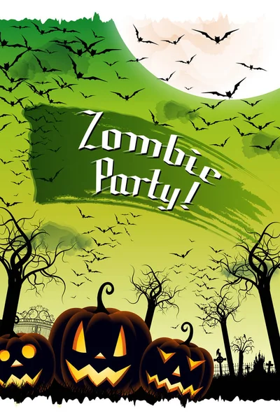 Zombie party banner/ poster — Stock Photo, Image