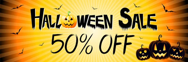 Banner de venda de Halloween -50% - propaganda — Fotografia de Stock