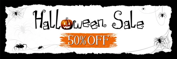 Halloween försäljning banner-50%-annons — Stockfoto