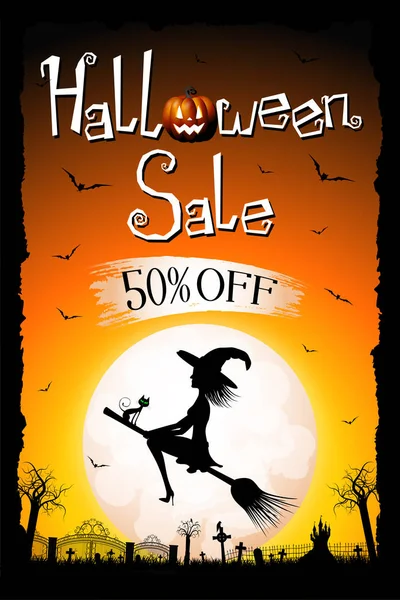 Halloween försäljning banner-50%-annons — Stockfoto