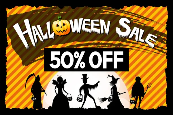Halloween-Verkaufsbanner -50% - Werbung — Stockfoto