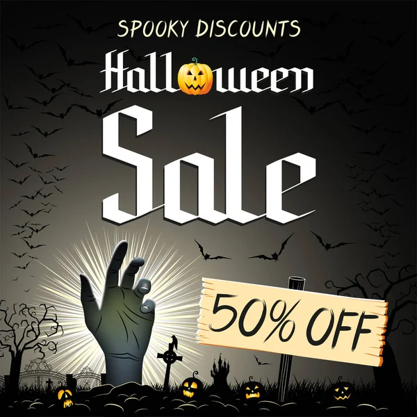 Halloween försäljning banner-50%-annons — Stockfoto