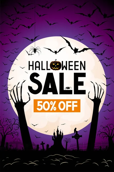 Halloween satış afiş -50% - reklam