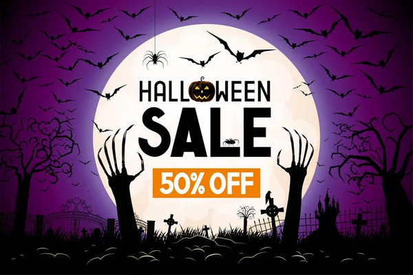 Halloween satış afiş -50% - reklam