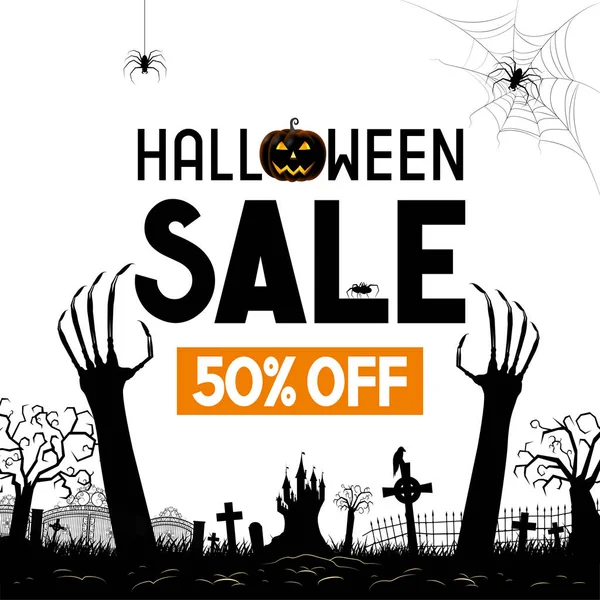 Halloween försäljning banner-50%-annons — Stockfoto