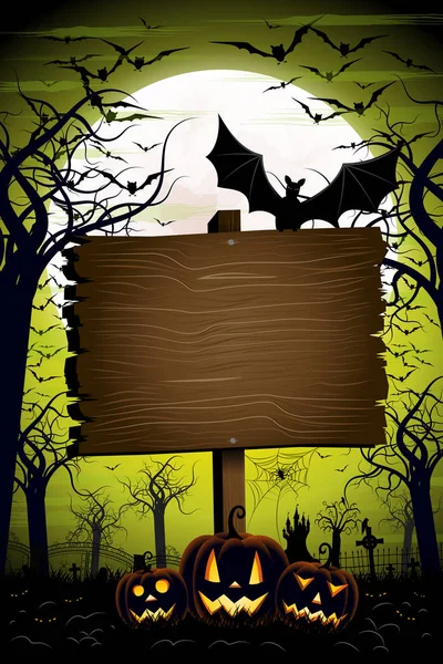 Halloween-Banner / Plakat mit Schild — Stockfoto