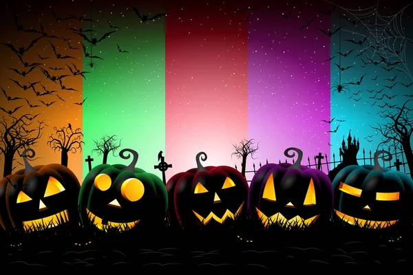 Cartaz de banner colorido Halloween - modelo — Fotografia de Stock