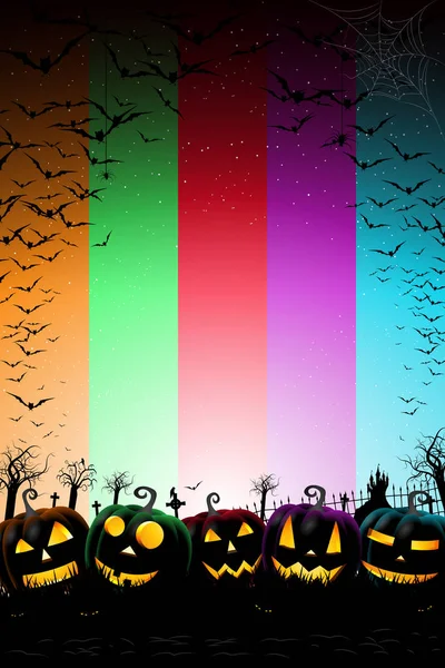 Halloween barevný plakát-šablona — Stock fotografie
