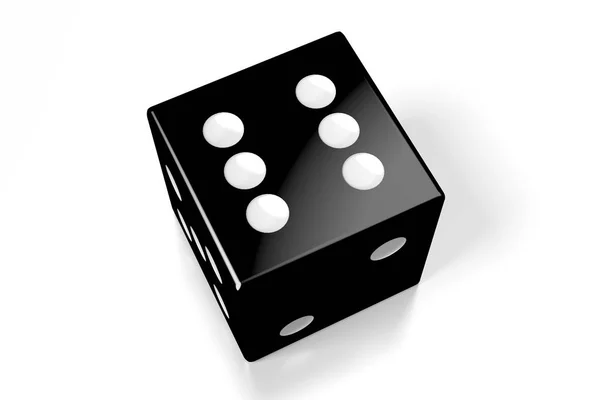 3D fekete kocka, fehér háttér-hat — Stock Fotó