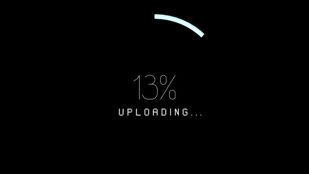 Animação Upload Circular 100 Fundo Preto — Vídeo de Stock