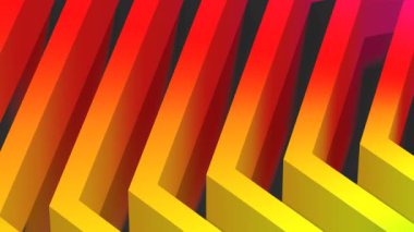 Renkli (gökkuşağı) çizgili 3d 4k dijital animasyon - altıgen şekil