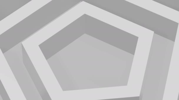 Schwarz Weiß Graustufen Hintergrund Muster Animation Fünfeckige Form — Stockvideo
