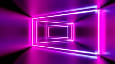 3d 4k soyut tünel / neon ışıkları animasyon