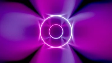 3d 4k soyut tünel / neon animasyon - hareketli daireler, tüp