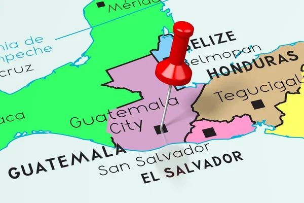 Guatemala, Guatemala City - capital city, pinned on political ma