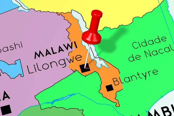 Республика Малави, Лилонгве - столица, прикрепленная к политической — стоковое фото