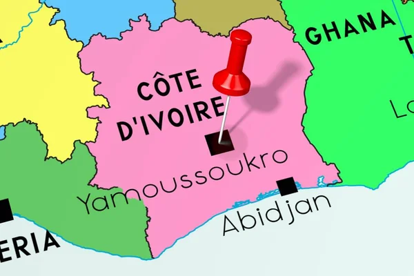 Costa de Marfil, Yamoussoukro - capital, inmovilizada por la política —  Fotos de Stock