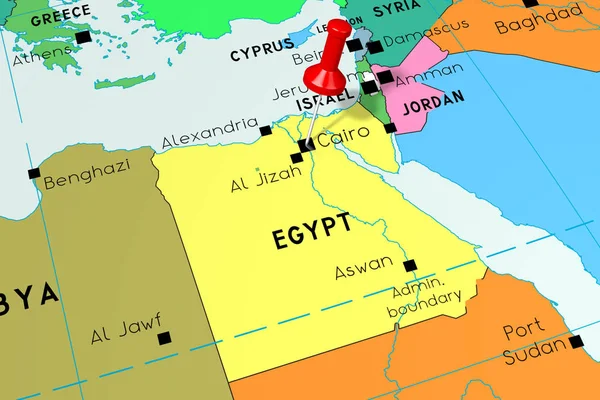 Egito, Cairo - capital, preso no mapa político — Fotografia de Stock