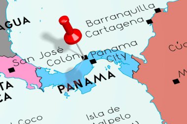 Panama, Panama City - başkent, siyasi haritada sabitlenmiş