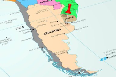 Arjantin, Buenos Aires - başkent, siyasi haritada yer aldı