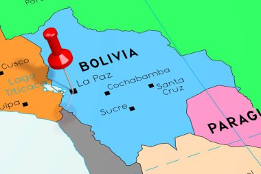 Bolivya, La Paz - başkent, siyasi haritada sabitlenmiş