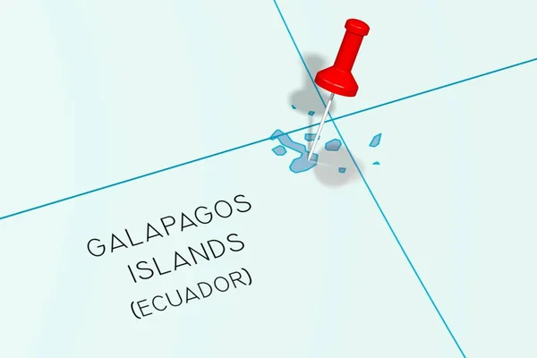 Ilhas Galápagos - fixadas no mapa político — Fotografia de Stock